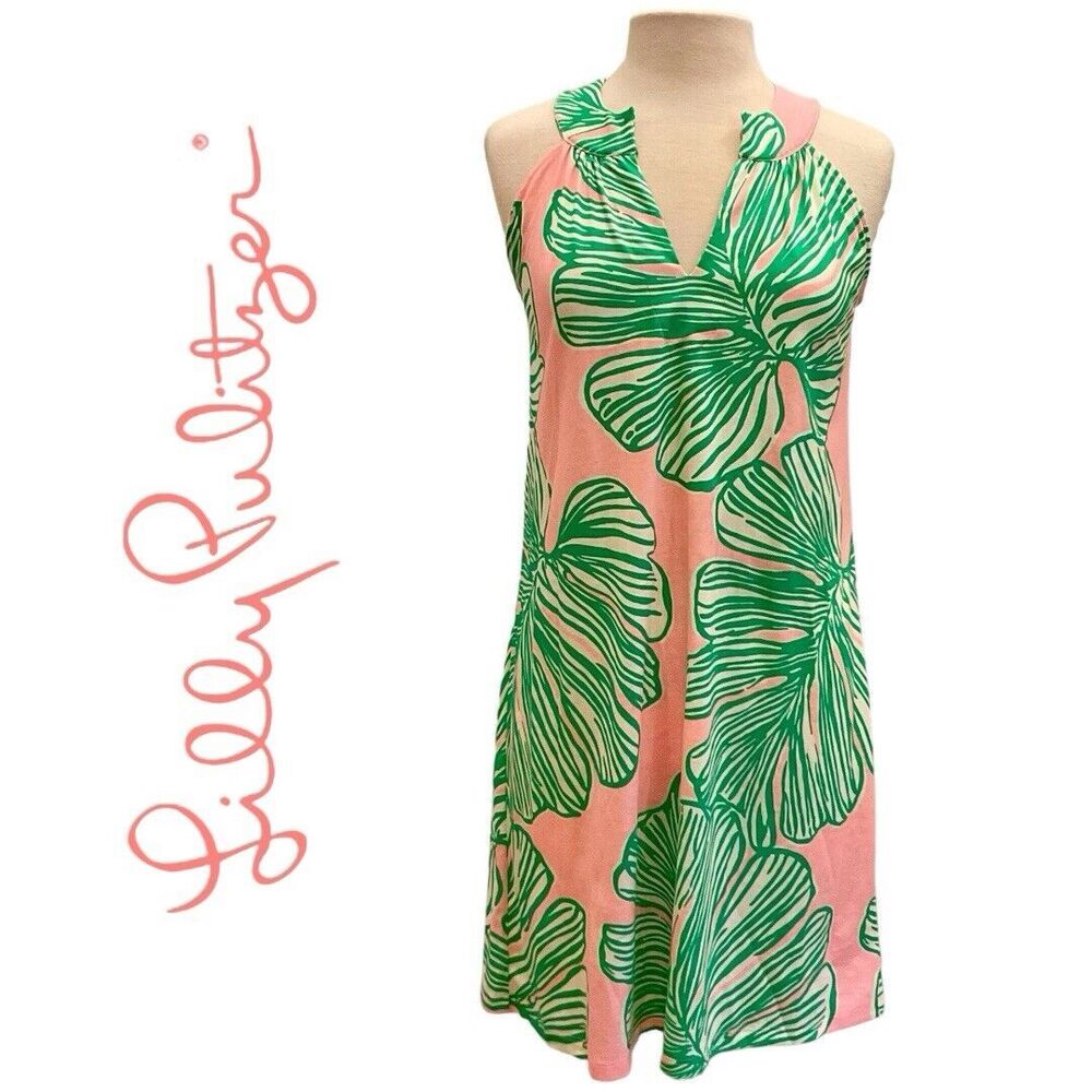 Lilly Pulitzer Ross Dress in Who Let the Fronds‎ Out Pima Cotton Size Small NWOT